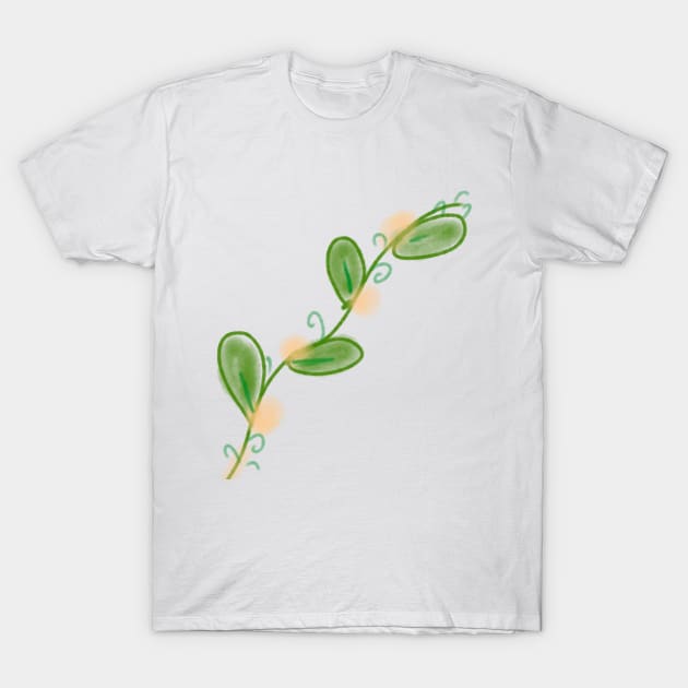 Green leaves watercolor floral art design T-Shirt by Artistic_st
